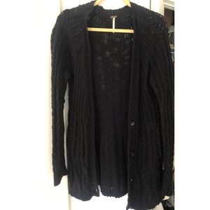 Free People Black Cardigan